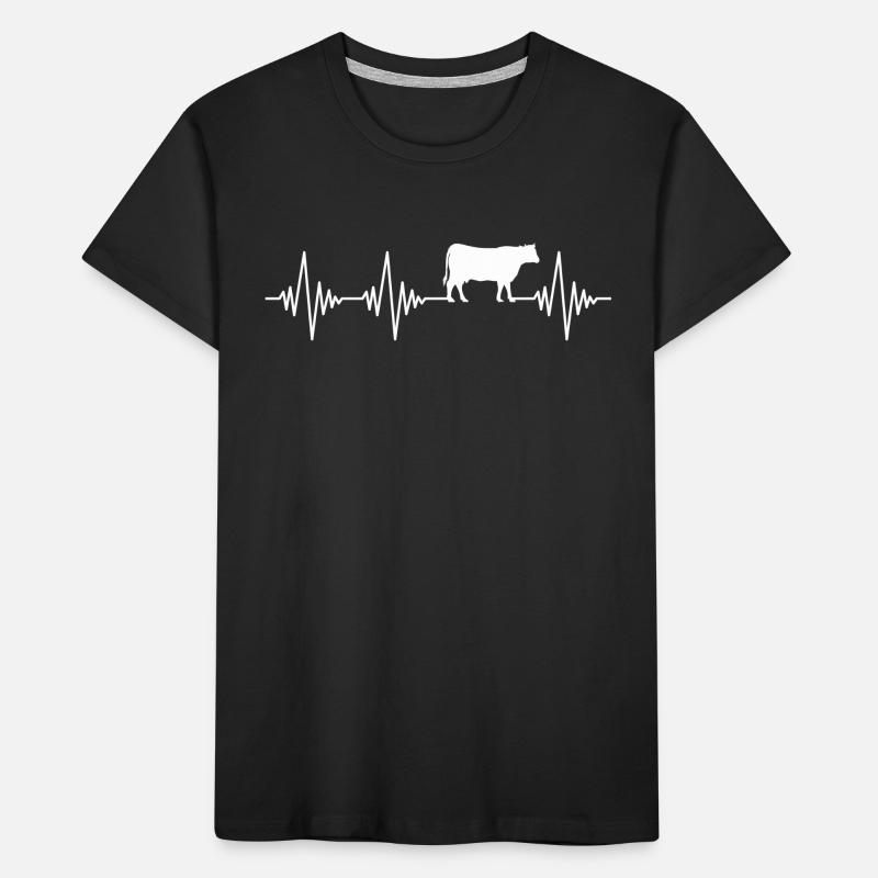 Cow Beef Heartbeat Kids' Premium Organic T-Shirt