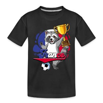 Frankreich Fußball - Kinder Premium Bio T-Shirt - Schwarz - Vorne