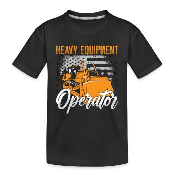 Excavator Bulldozer Construction Worker Gift - Kids' Premium Organic T-Shirt - black - Front