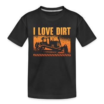 Excavator Bulldozer Construction Worker Bulldozer Gift - Kids' Premium Organic T-Shirt - black - Front