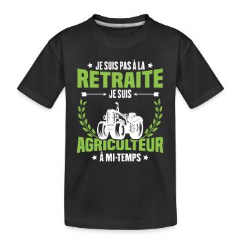 Je suis pas à la retraite je suis agriculteur - T-shirt bio Premium Enfant - noir - Devant