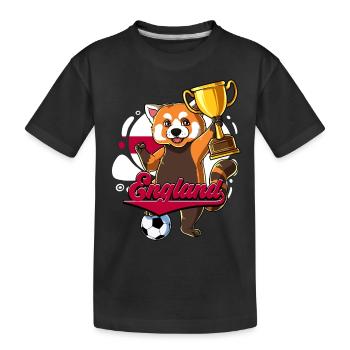 England Fußball - Kinder Premium Bio T-Shirt - Schwarz - Vorne