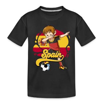Spanien Fußball - Kinder Premium Bio T-Shirt - Schwarz - Vorne