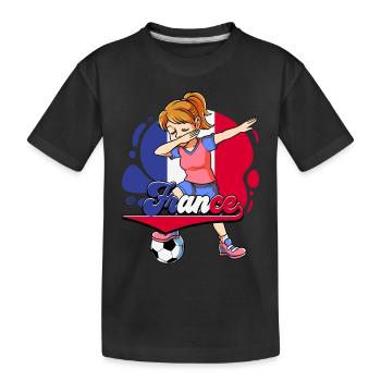 Frankreich Fußball - Kinder Premium Bio T-Shirt - Schwarz - Vorne