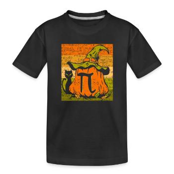 Tarte à la citrouille Drôle Halloween Pi Day Jeu de mots - T-shirt bio Premium Enfant - noir - Devant