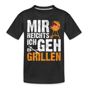 Grillmeister Grillen Männer Geschenk - Kinder Premium Bio T-Shirt - Schwarz - Vorne