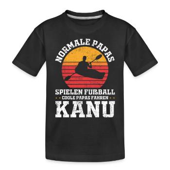 Kanurennsport Kanusport Sport Kanu Papa Vater - Kinder Premium Bio T-Shirt - Schwarz - Vorne