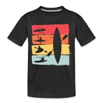 Kanurennsport Kanu Retro Geschenk - Kinder Premium Bio T-Shirt - Schwarz - Vorne
