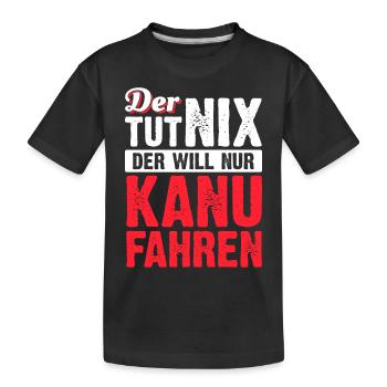 Kanurennsport Kanu Kanufahrer Wassersport - Kinder Premium Bio T-Shirt - Schwarz - Vorne