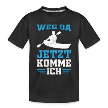 Kanurennsport Sport Kanu Kanusport - Kinder Premium Bio T-Shirt - Schwarz - Vorne