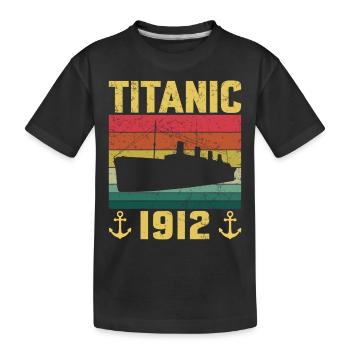 Titanic 1912 Navire de croisière - T-shirt bio Premium Enfant - noir - Devant