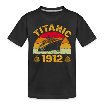 Titanic 1912 Navire de croisière - T-shirt bio Premium Enfant - noir - Devant