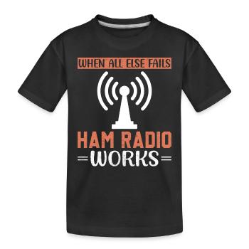 Funk Amateur Funker Funken Radio Hobby Geschenk - Kinder Premium Bio T-Shirt - Schwarz - Vorne