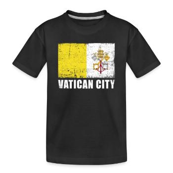 Drapeau de la Cité du Vatican Grunge Drapeau de la Cité du Vatican - T-shirt bio Premium Enfant - noir - Devant