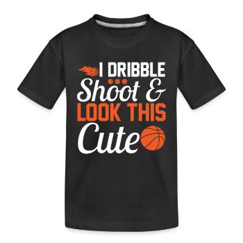 Je dribble shoot et j’ai l’air si mignon - T-shirt bio Premium Enfant - noir - Devant