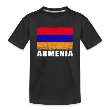 Drapeau de l’Arménie Grunge Drapeau de l’Arménie - T-shirt bio Premium Enfant - noir - Devant