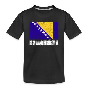 Bosnien Und Herzegowina Flagge - Kinder Premium Bio T-Shirt - Schwarz - Vorne