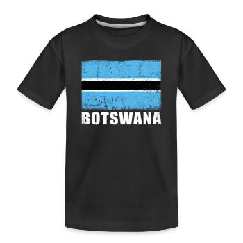 Botswana Flag Grunge Botswana Flag - Kids' Premium Organic T-Shirt - black - Front