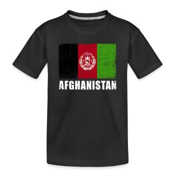 Afghanistan Flagge Grunge Afghanistan Fahne - Kinder Premium Bio T-Shirt - Schwarz - Vorne