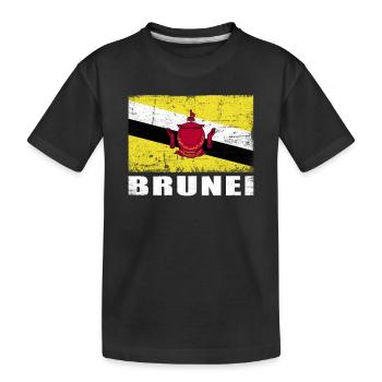 Brunei Flag Grunge Brunei Flag - T-shirt bio Premium Enfant - noir - Devant