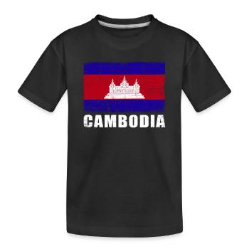 Cambodge Drapeau Grunge Cambodge Drapeau - T-shirt bio Premium Enfant - noir - Devant