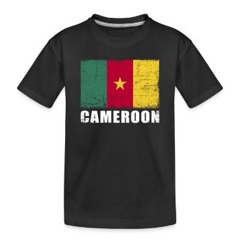 Cameroon Flag Grunge Cameroon Flag - Kids' Premium Organic T-Shirt - black - Front