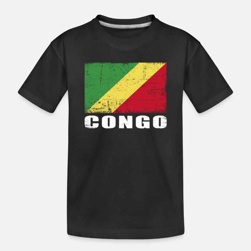Drapeau du Congo Grunge Drapeau du Congo - T-shirt bio Premium Enfant - noir