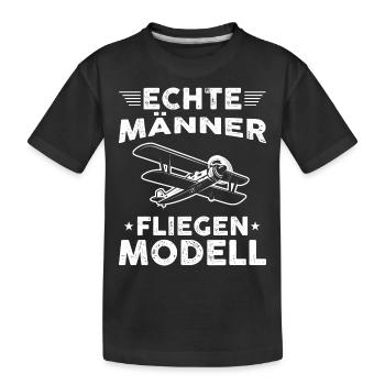 Modellfliegen | Männer Geschenkidee Modellflug - Kinder Premium Bio T-Shirt - Schwarz - Vorne