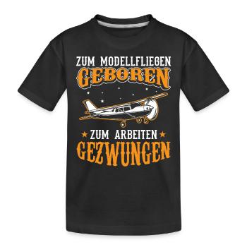 Modellflug Modellfliegen - Kinder Premium Bio T-Shirt - Schwarz - Vorne