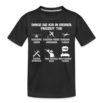 Modellbau Modellfliegen - Kinder Premium Bio T-Shirt - Schwarz - Vorne