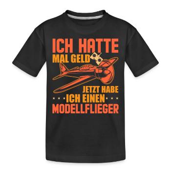 Modellfliegen Modellbau Modellflug Spruch - Kinder Premium Bio T-Shirt - Schwarz - Vorne