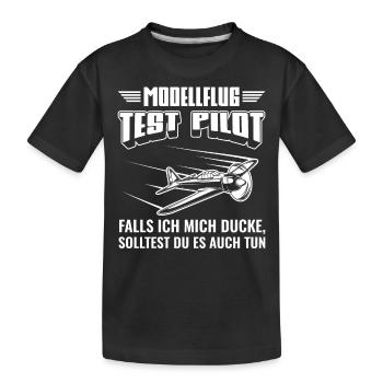 Modellfliegen | Modellflug Pilot Geschenk - Kinder Premium Bio T-Shirt - Schwarz - Vorne