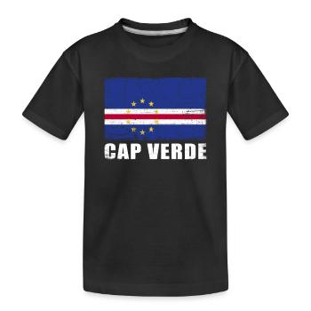 Drapeau du Cap-Vert Grunge Drapeau du Cap-Vert - T-shirt bio Premium Enfant - noir - Devant