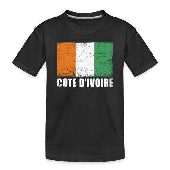 Drapeau de la Côte d’Ivoire - T-shirt bio Premium Enfant - noir - Devant