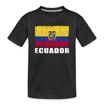 Drapeau de l’Équateur Grunge Drapeau de l’Équateur - T-shirt bio Premium Enfant - noir - Devant