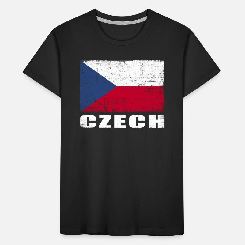 Drapeau de la République tchèque Grunge Drapeau tchèque T-shirt bio Premium Enfant