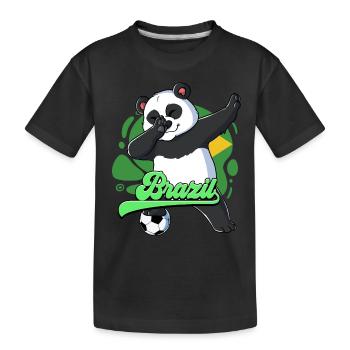 Brazil Football - Kids' Premium Organic T-Shirt - black - Front
