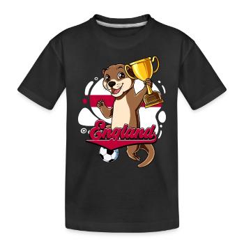 England Fußball - Kinder Premium Bio T-Shirt - Schwarz - Vorne