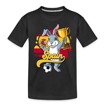 Spanien Fußball - Kinder Premium Bio T-Shirt - Schwarz - Vorne