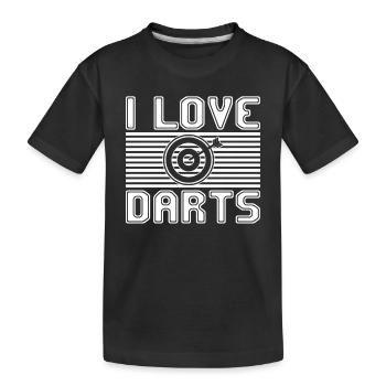 I love darts - Kinder Premium Bio T-Shirt - Schwarz - Vorne