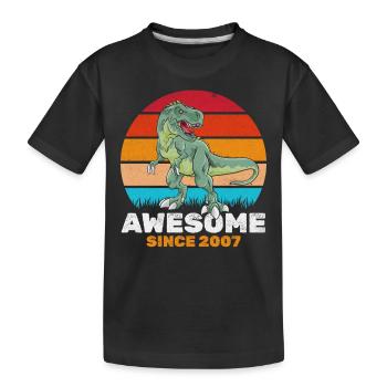 Fantastisch seit 2007 Dinosaurier-Liebhaber Dino - Kinder Premium Bio T-Shirt - Schwarz - Vorne
