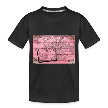 fleurs de livres lecture livres fleurs et livres - T-shirt bio Premium Enfant - noir - Devant