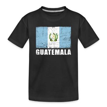 Guatemala Flag Grunge Guatemala Flag - Kids' Premium Organic T-Shirt - black - Front