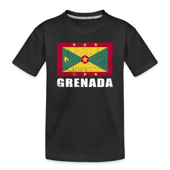 Drapeau de la Grenade Grunge Drapeau de la Grenade - T-shirt bio Premium Enfant - noir - Devant
