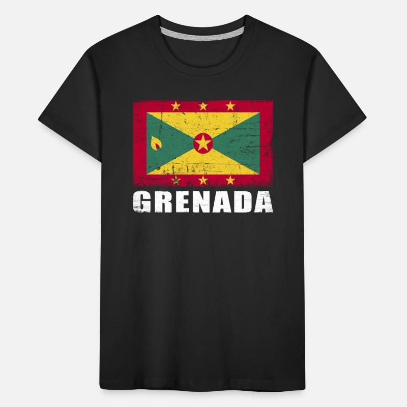 Drapeau de la Grenade Grunge Drapeau de la Grenade T-shirt bio Premium Enfant