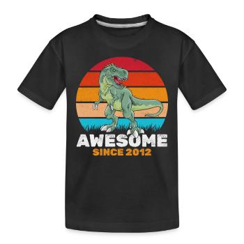 Fantastic since 2012 Dinosaur lover Dino - Kids' Premium Organic T-Shirt - black - Front