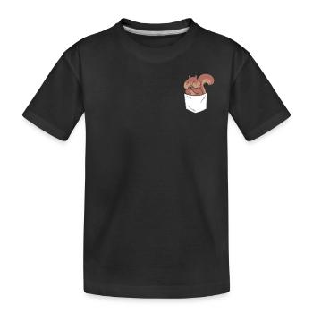 Squirrel Funny Squirrel Bag - Kids' Premium Organic T-Shirt - black - Front