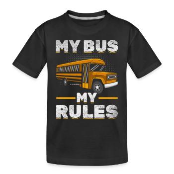 Mon bus Mes règles École de chauffeurs d’autobus scolaires - T-shirt bio Premium Enfant - noir - Devant