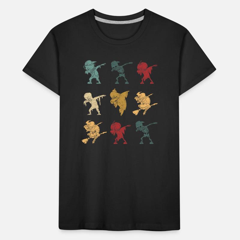 Dabbing Halloween Skeleton Zombie Ghost Witch Scary Kids' Premium Organic T-Shirt