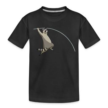 Saut à la perche Raccoon Saut à la perche - T-shirt bio Premium Enfant - noir - Devant
